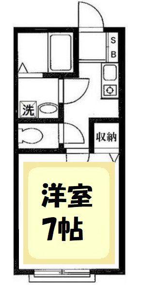 エレヴァートK(1K/1階)の間取り写真