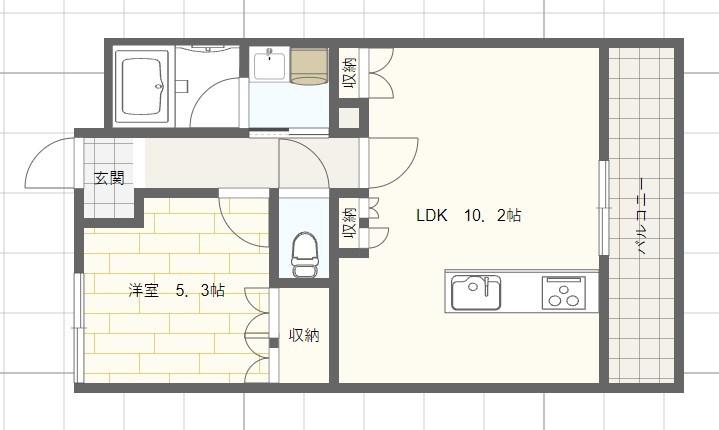 リアライズ呉服町(1LDK/3階)の間取り写真