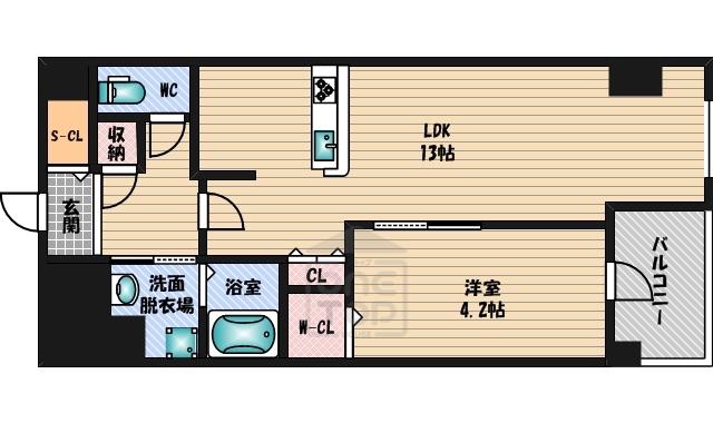 グランデュール(1LDK/3階)の間取り写真