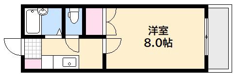 ボナハイツ川野(1K/5階)の間取り写真