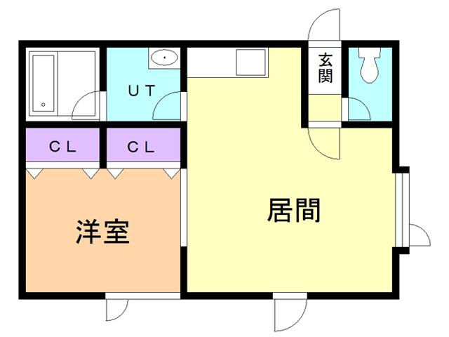 グリーンハイム(1LDK/1階)の間取り写真