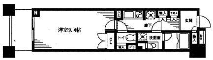レジディア日本橋馬喰町(1K/3階)の間取り写真