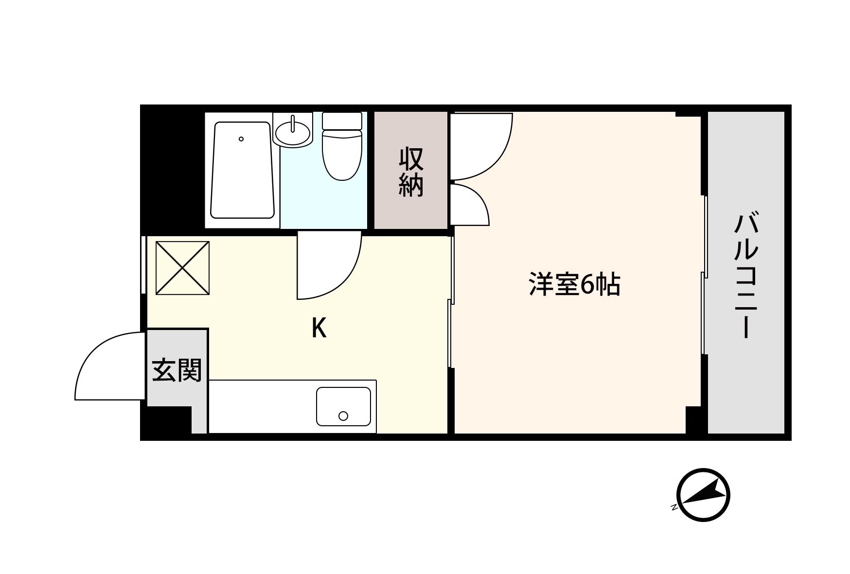 アシスト第3山形マンション(1K/4階)の間取り写真
