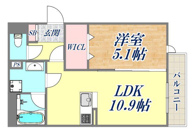 BRILANT(1LDK/1階)の間取り写真