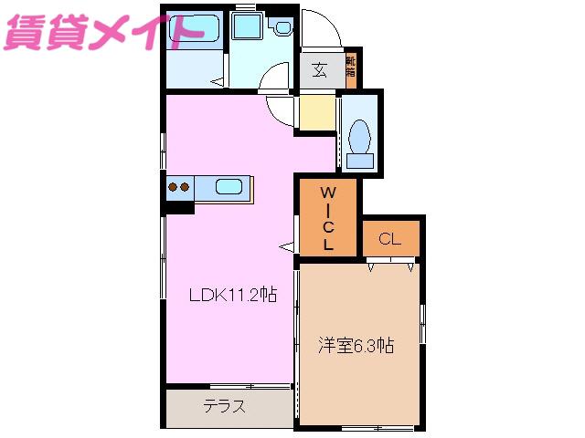 ルラーシュ(1LDK/1階)の間取り写真