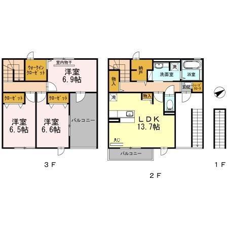 アイリスT(3LDK/3階)の間取り写真