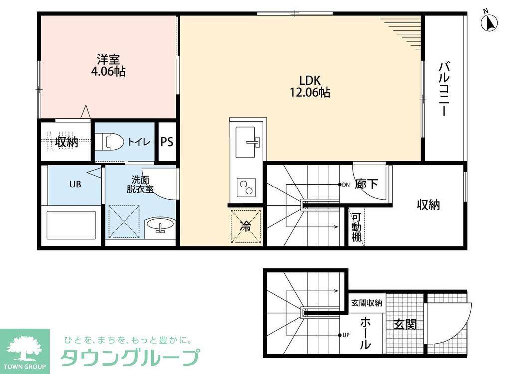 リーブルファイン春日部樋堀(1LDK/2階)の間取り写真