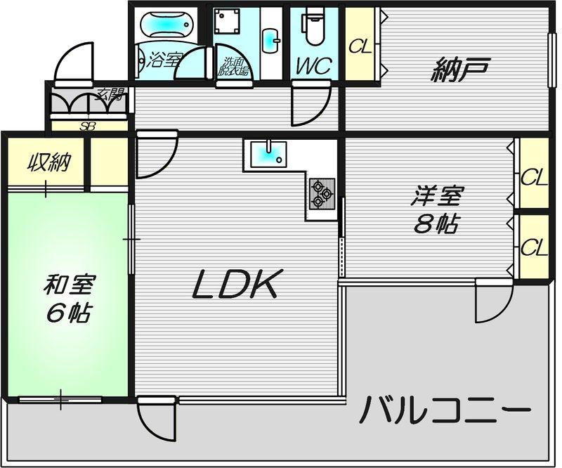 シオンズガーデン花川(3LDK/1階)の間取り写真
