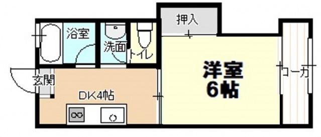第2岩井アパート(1K/2階)の間取り写真