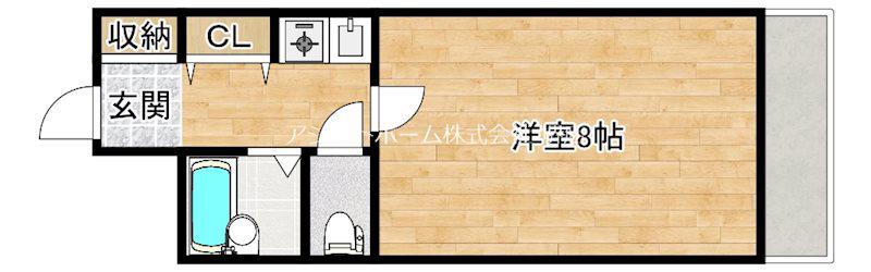 フォンティーヌ堺(1K/5階)の間取り写真