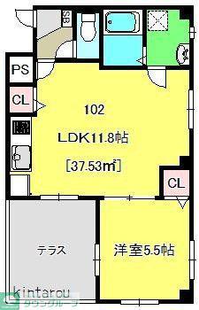 ルクロ要町(1LDK/1階)の間取り写真