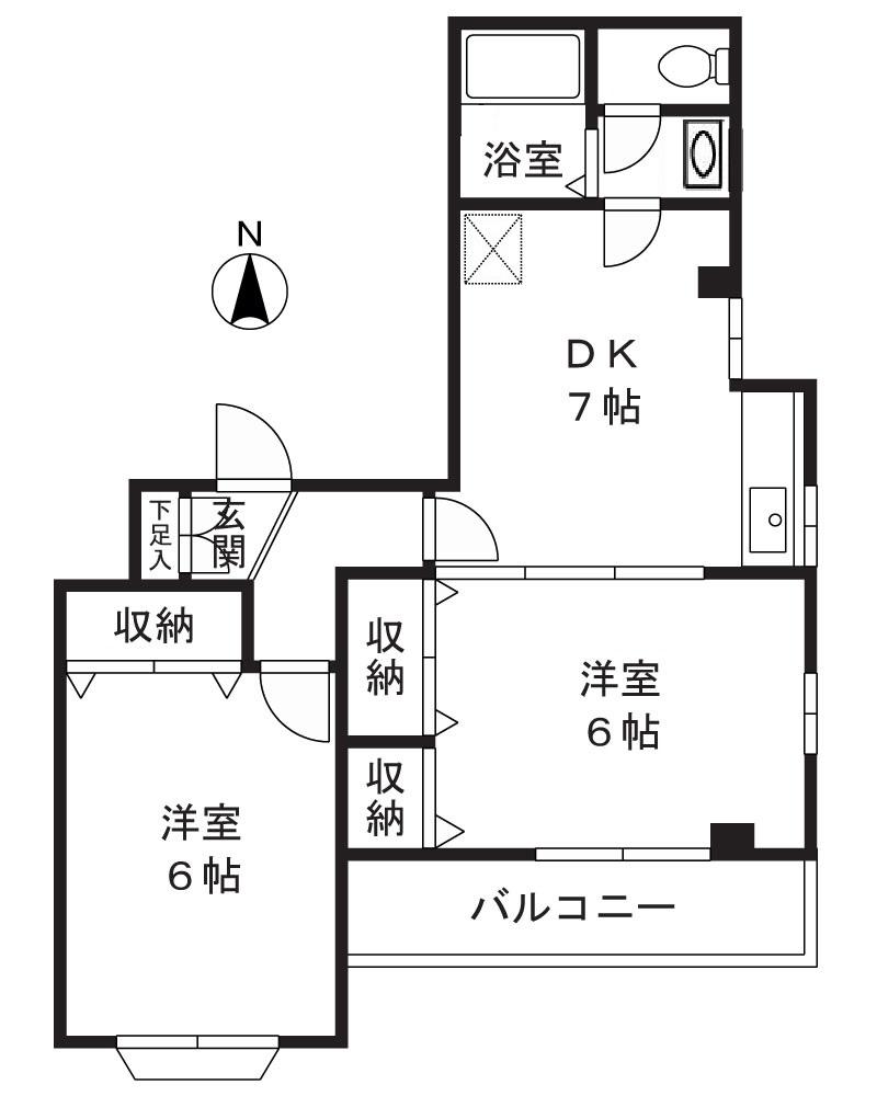エトワール(2LDK/2階)の間取り写真