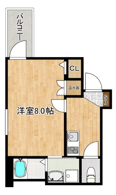 バズ大物(1K/2階)の間取り写真