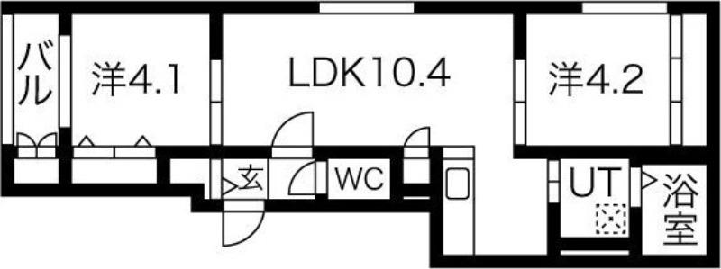 スズコート元町(2LDK/3階)の間取り写真