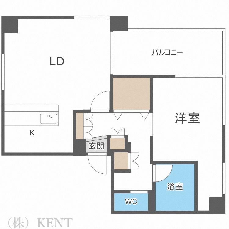 アルファスクエア大通西17(1SLDK/8階)の間取り写真