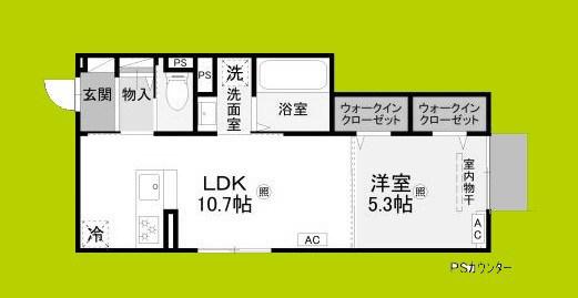 D-ROOM佐太中町(1LDK/3階)の間取り写真