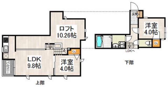 CB箱崎ランス(2LDK/1階)の間取り写真