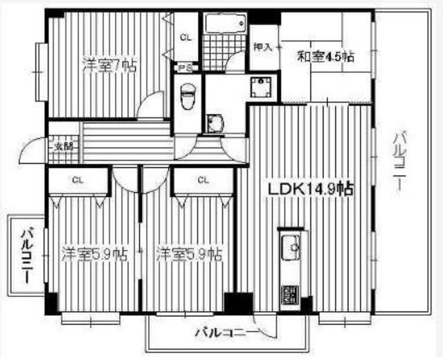 いずみの杜(4LDK/3階)の間取り写真