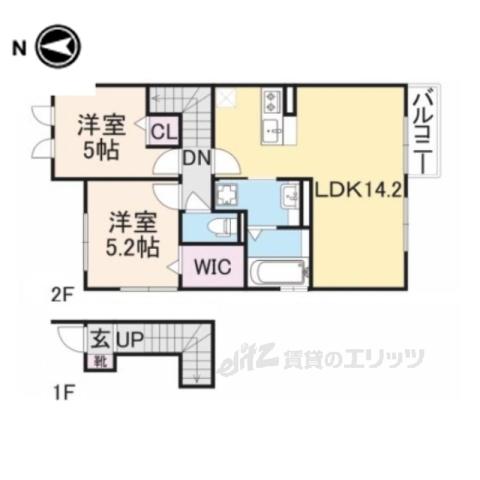 アリジェンス(2LDK/2階)の間取り写真