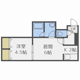  LEE SPACE 新道東III (1K/3階)の間取り写真