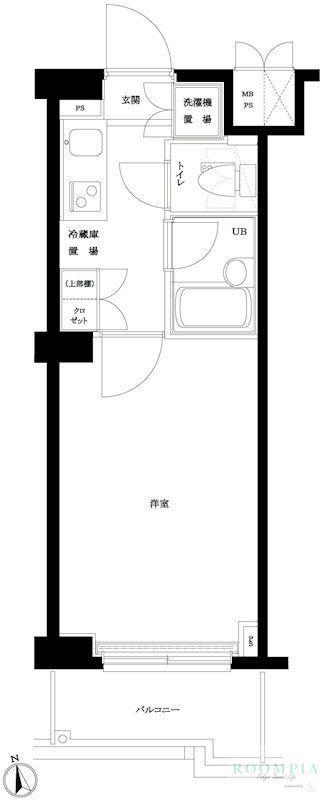 ルーブル神楽坂弐番館(1K/5階)の間取り写真