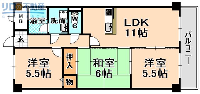 デイグラン シエル(3LDK/2階)の間取り写真