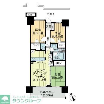ビー・サイト(3LDK/13階)の間取り写真