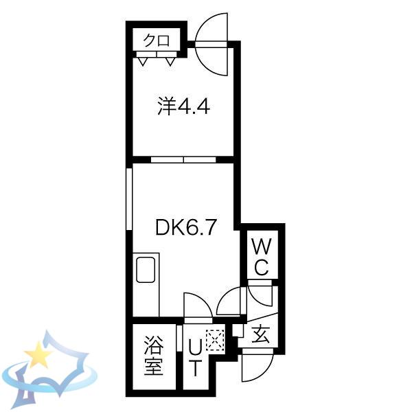 メイプルメゾン(1DK/1階)の間取り写真