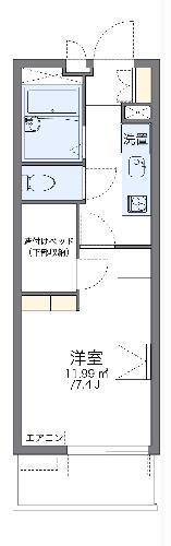 レオパレスゆとろぎ岡部(1K/1階)の間取り写真