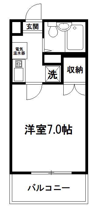 レジデンスカープ大宮(1K/5階)の間取り写真