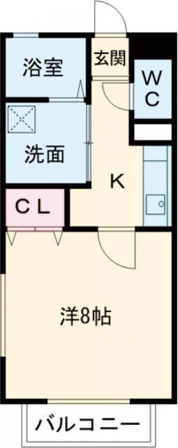 アバンス山和(1K/2階)の間取り写真