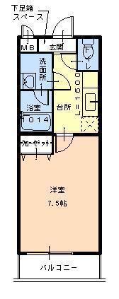 フジパレス浜寺ノース1番館(1K/1階)の間取り写真