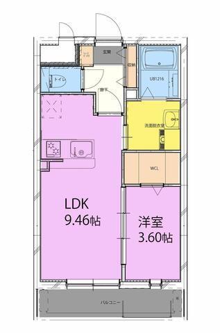 アーベイン松山(1LDK/2階)の間取り写真