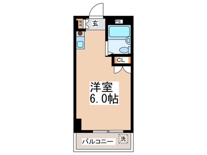 地下鉄千日前線 桜川駅(大阪) 徒歩5分 8階建 築36年(ワンルーム/4階)の間取り写真