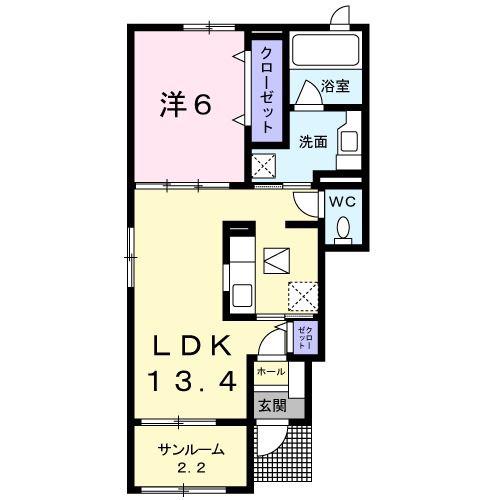 ベル・アルモニーIII(1LDK/1階)の間取り写真