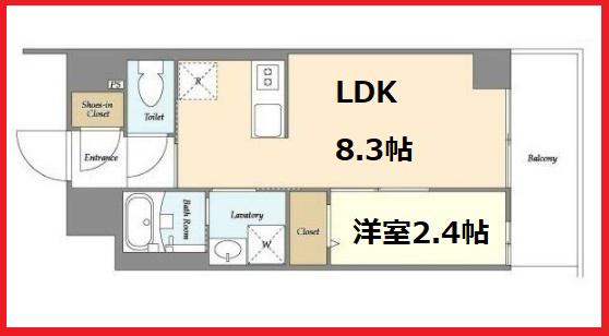 ロックス赤羽志茂(1LDK/2階)の間取り写真