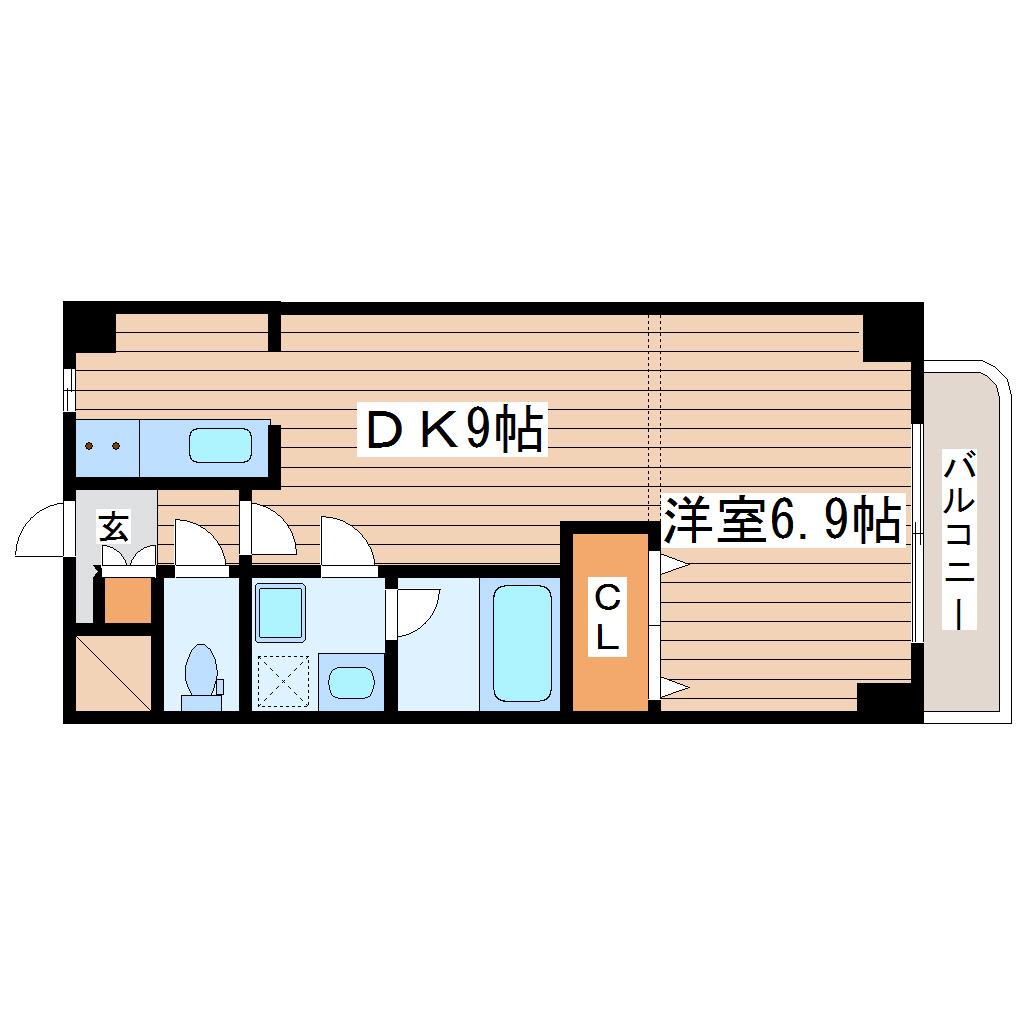 スワローヒルズMH(1DK/2階)の間取り写真