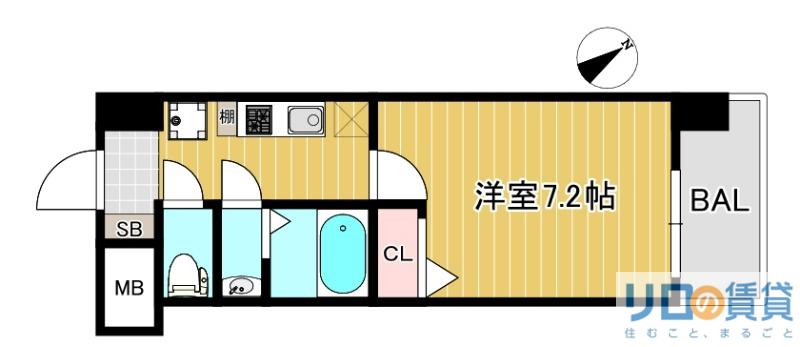ファーストフィオーレ北大阪ミラージュ(1K/3階)の間取り写真