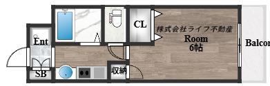 大宝グランシャリオ(1K/2階)の間取り写真