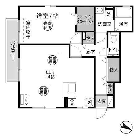 モダンコート見川M&K(1LDK/1階)の間取り写真
