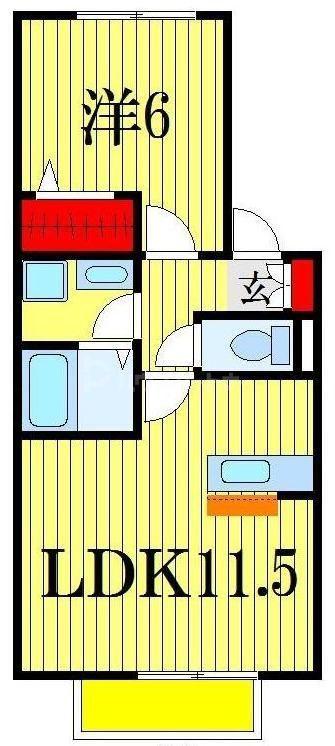 セレーノ西船(1LDK/2階)の間取り写真