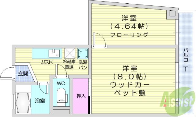 北一太田ビル(2DK/3階)の間取り写真
