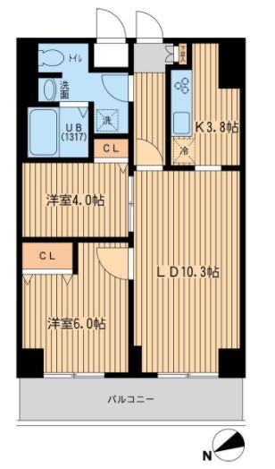 プルス上十条(2LDK/7階)の間取り写真