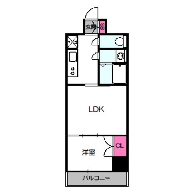 ウエリスアーバン守口(1LDK/3階)の間取り写真
