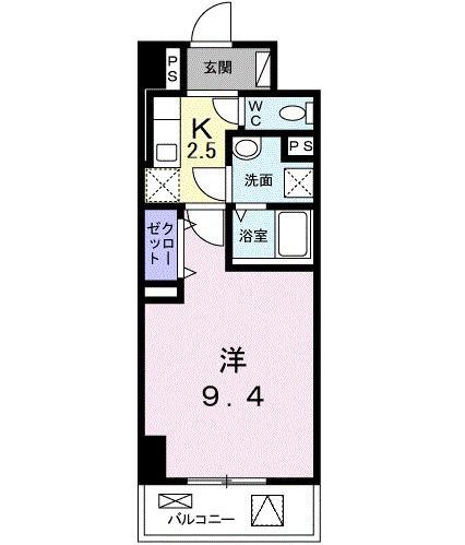 アルカディアVIII(1K/3階)の間取り写真
