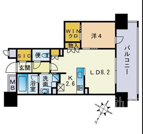 ザ・パークハウス大濠翠景(1LDK/2階)の間取り写真