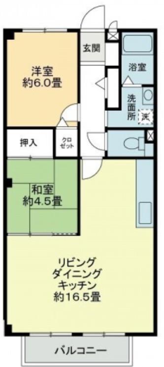 フォブール田村(2LDK/2階)の間取り写真