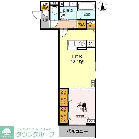 ABUNDANTIA(1LDK/2階)の間取り写真