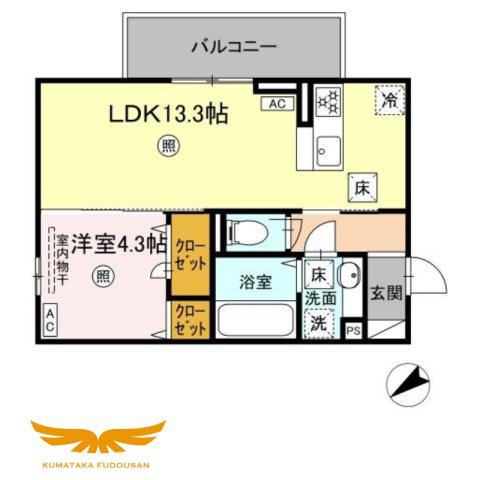D-ROOM パレットハウス(1LDK/1階)の間取り写真