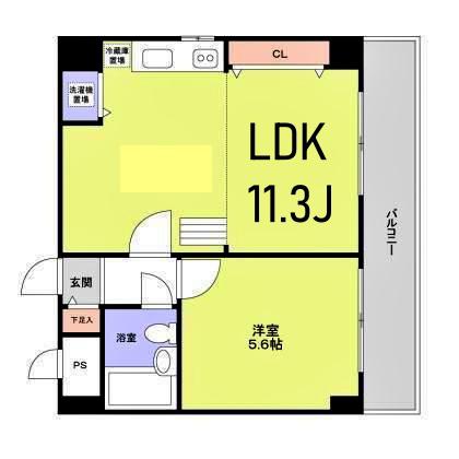 サークビルズ(1LDK/7階)の間取り写真